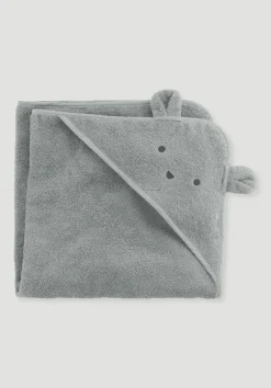 hessnatur Baby Badetuch mit Kapuze aus reiner Bio-Baumwolle von salbei Clearance