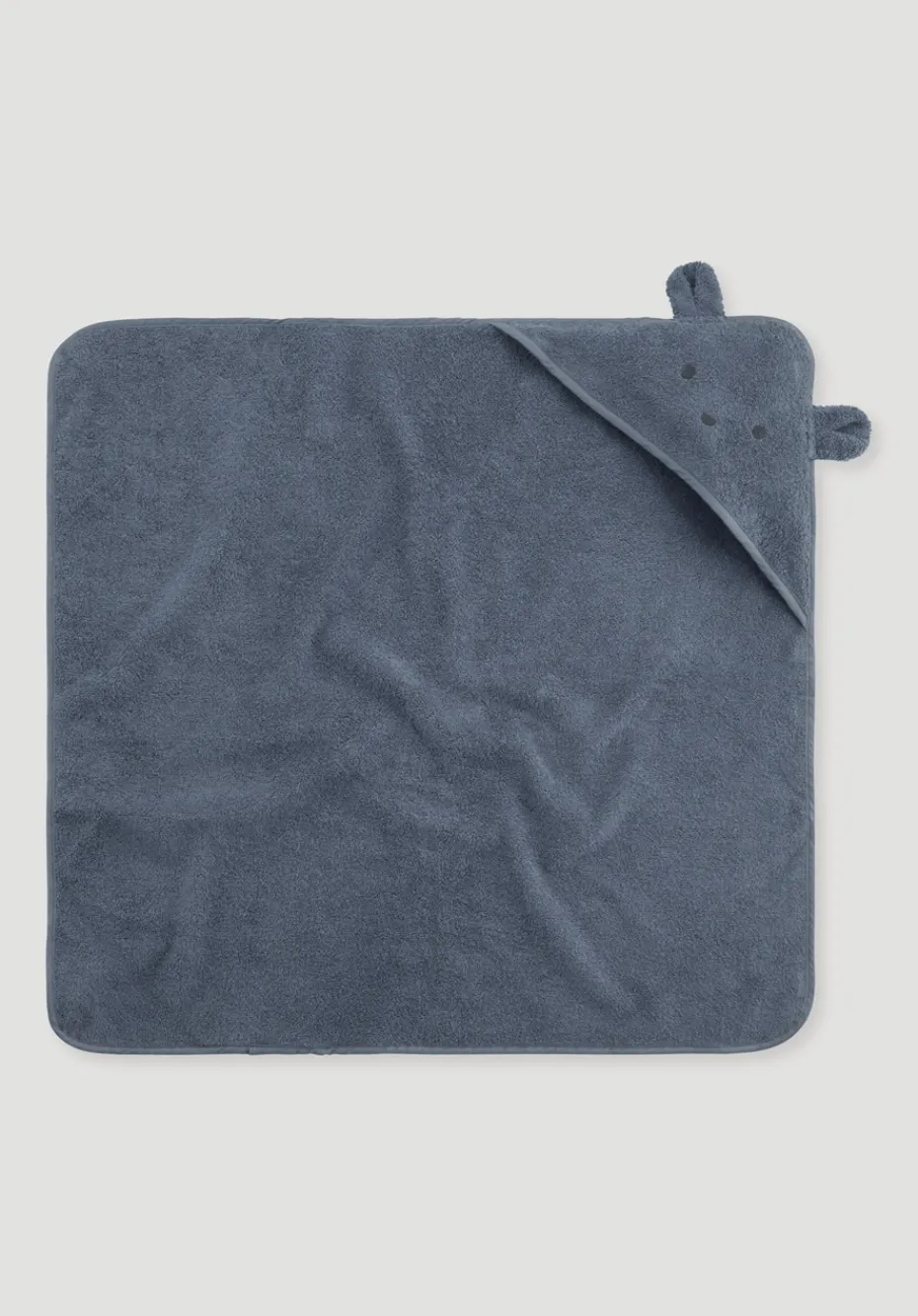 hessnatur Baby Badetuch mit Kapuze aus reiner Bio-Baumwolle von stahlblau Sale