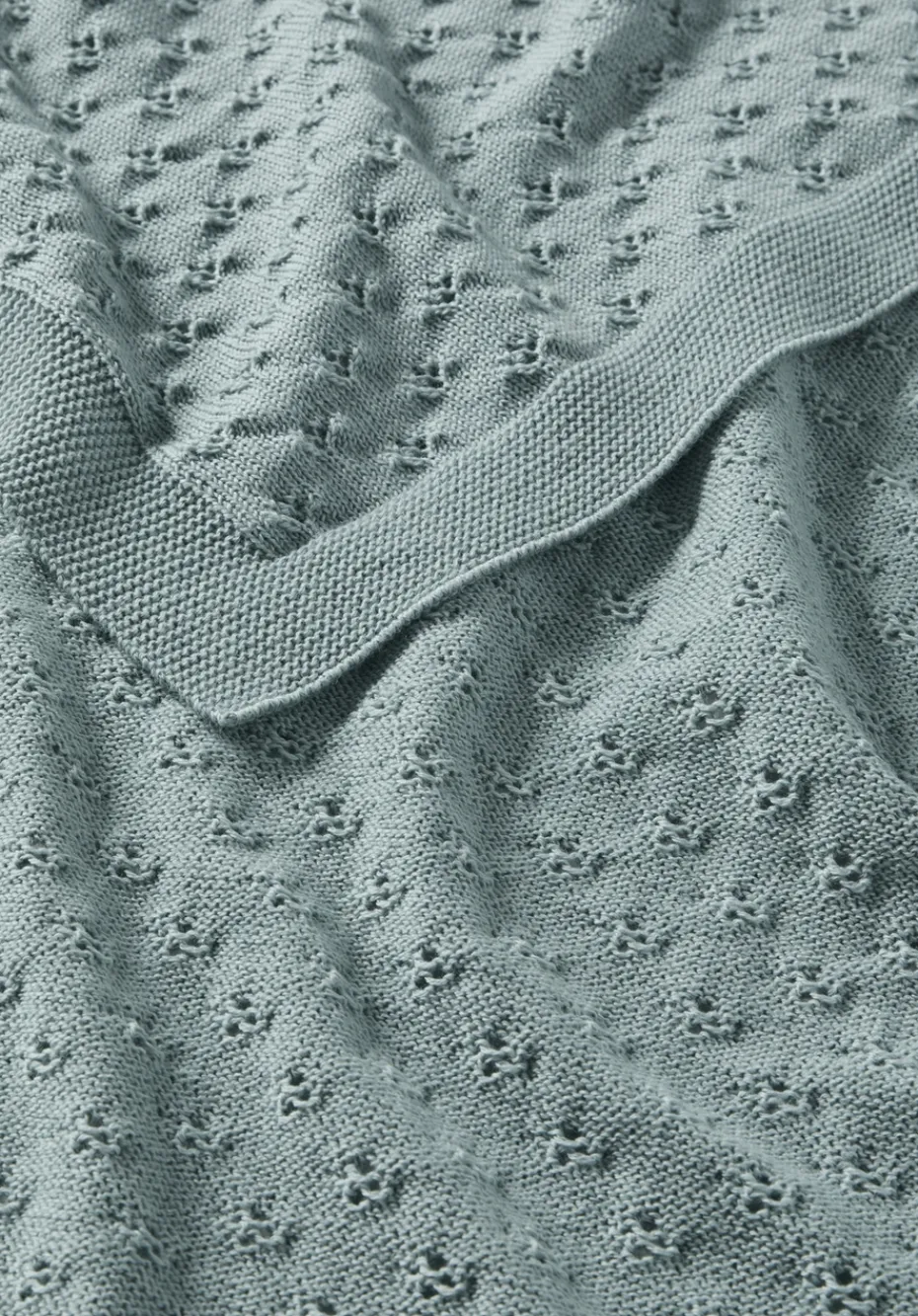 hessnatur Baby Strickdecke aus reiner Bio-Merinowolle von mattgrün Best