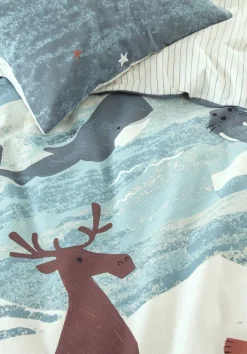 hessnatur Biber Wendebettwäsche aus reiner Bio-Baumwolle von helles jeansblau Online