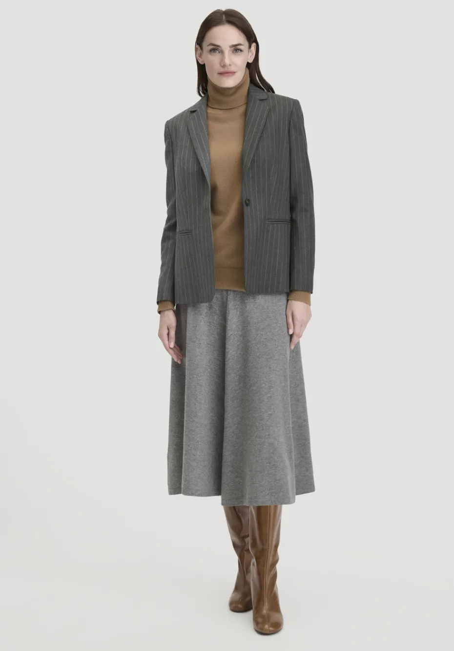 hessnatur Blazer Nadelstreifen Regular aus reiner Schurwolle von anthrazit New