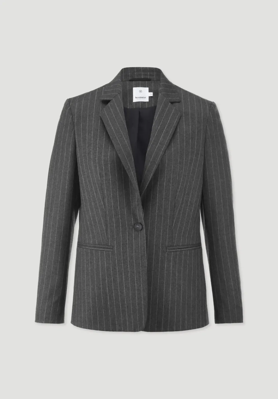 hessnatur Blazer Nadelstreifen Regular aus reiner Schurwolle von anthrazit New