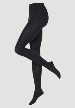 hessnatur Blickdichte Strumpfhose aus Bio-Baumwolle von schwarz Discount