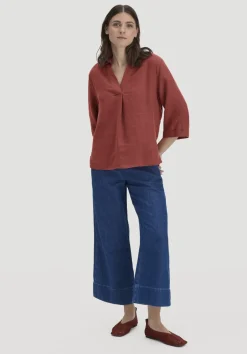 hessnatur Bluse Relaxed aus reinem Leinen von terrakotta Best