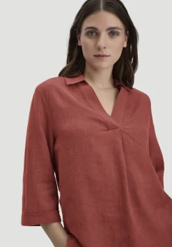 hessnatur Bluse Relaxed aus reinem Leinen von terrakotta Best