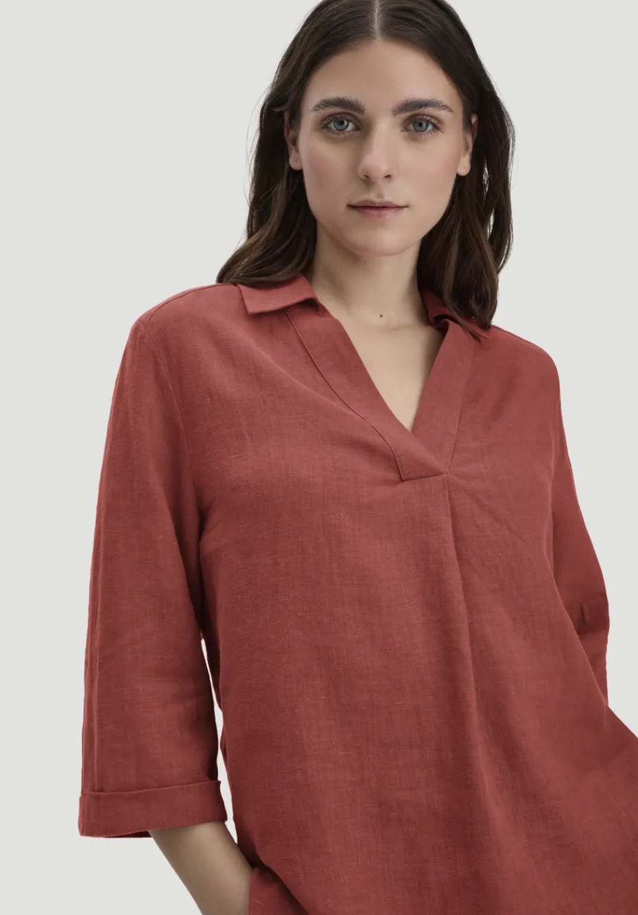 hessnatur Bluse Relaxed aus reinem Leinen von terrakotta Best