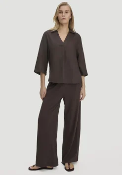hessnatur Bluse Relaxed aus reinem Leinen von kakao braun New