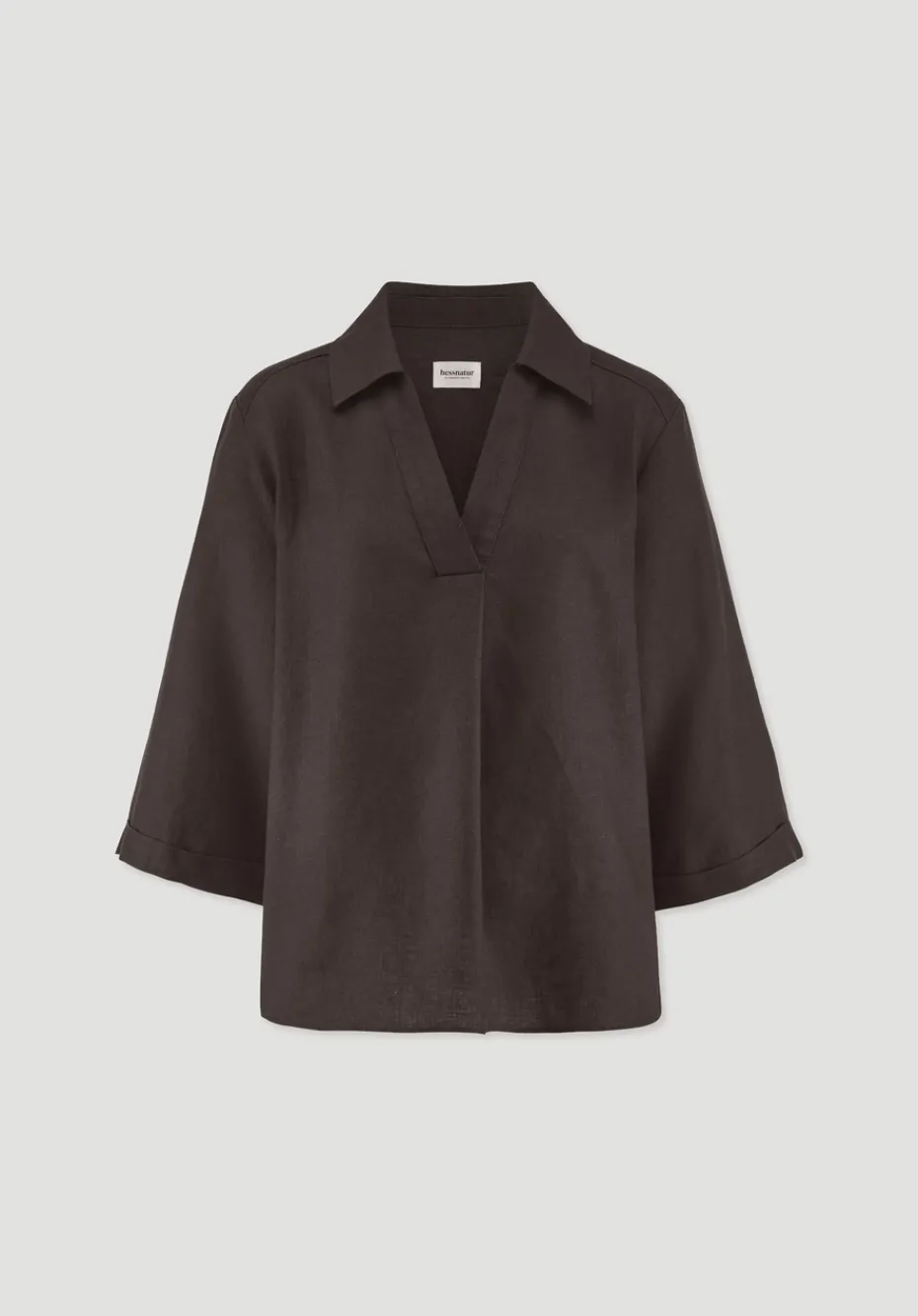 hessnatur Bluse Relaxed aus reinem Leinen von kakao braun New