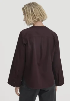 hessnatur Bluse Relaxed aus reiner Bio-Baumwolle von schwarzbeere Discount