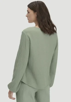 hessnatur Bluse Relaxed aus reiner Bio-Baumwolle von mattgrün Discount