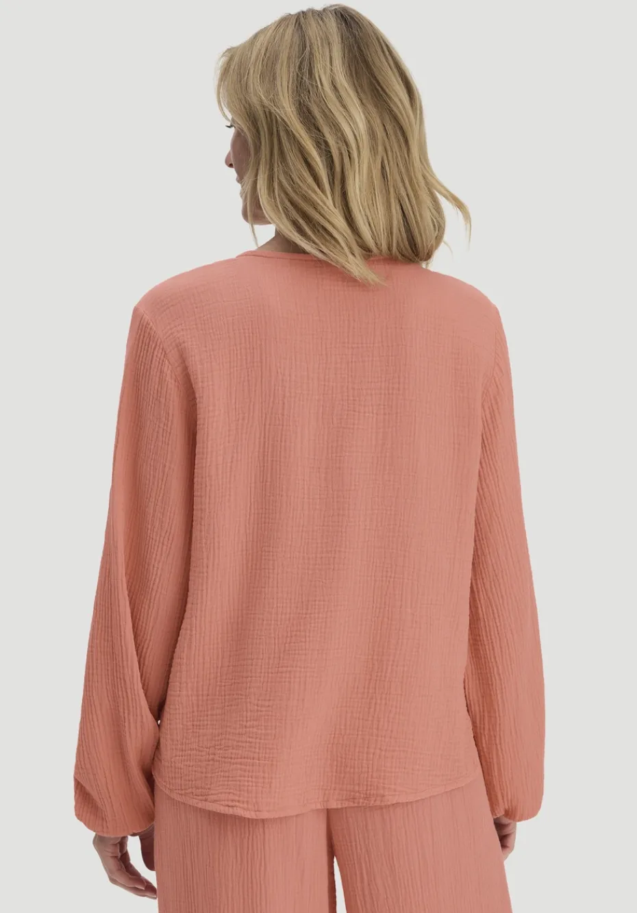 hessnatur Bluse Relaxed aus reiner Bio-Baumwolle von pfirsichrot Clearance