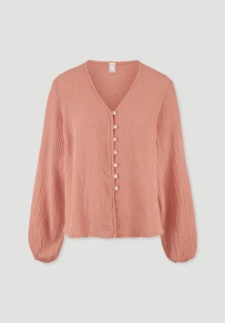 hessnatur Bluse Relaxed aus reiner Bio-Baumwolle von pfirsichrot Clearance