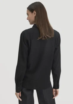 hessnatur Bluse Relaxed aus TENCEL™ Lyocell von schwarz Outlet