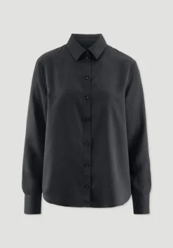 hessnatur Bluse Relaxed aus TENCEL™ Lyocell von schwarz Outlet