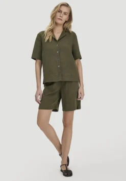 hessnatur Bluse Relaxed aus TENCEL™ Lyocell mit Leinen von goldoliv New