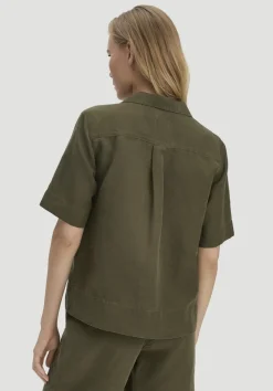 hessnatur Bluse Relaxed aus TENCEL™ Lyocell mit Leinen von goldoliv New