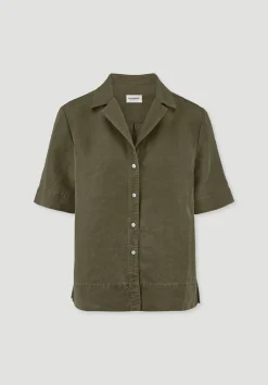 hessnatur Bluse Relaxed aus TENCEL™ Lyocell mit Leinen von goldoliv New