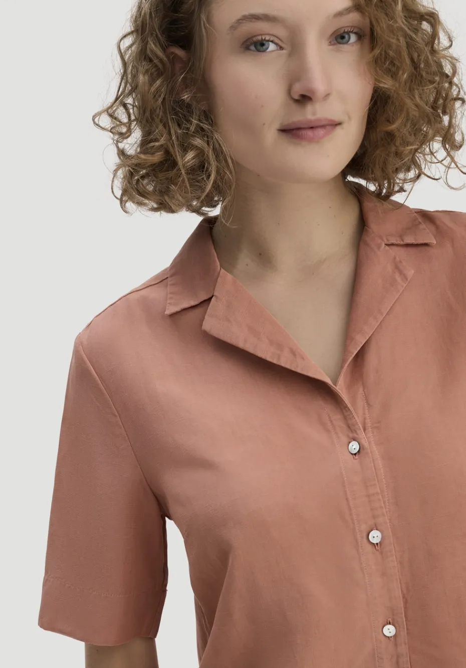 hessnatur Bluse Relaxed aus TENCEL™ Lyocell mit Leinen von rosé Sale