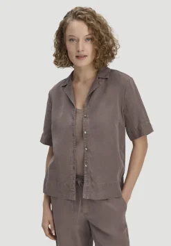 hessnatur Bluse Relaxed aus TENCEL™ Lyocell mit Leinen von mocca New