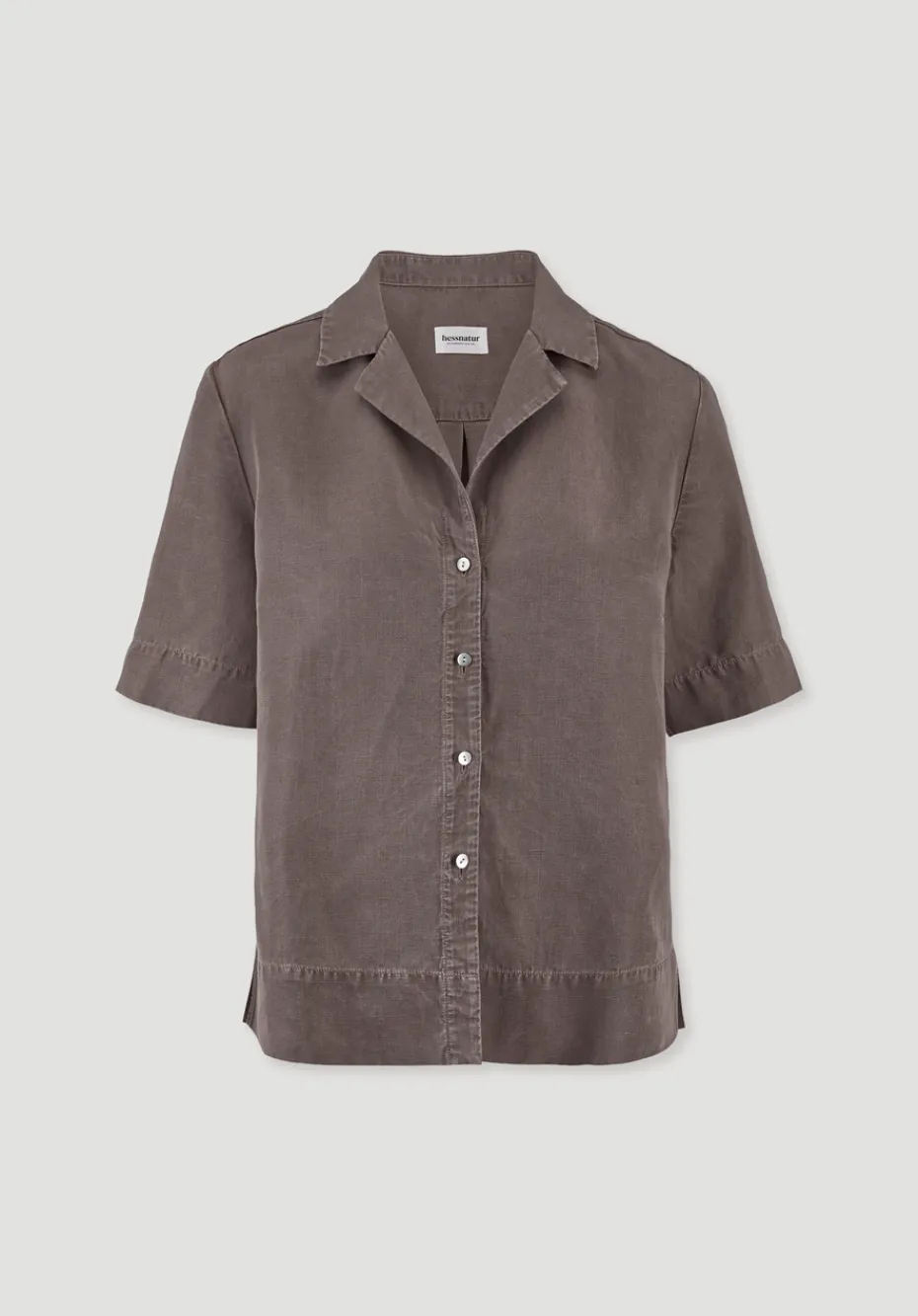 hessnatur Bluse Relaxed aus TENCEL™ Lyocell mit Leinen von mocca New