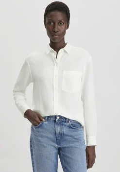 hessnatur Bluse Relaxed aus weichem TENCEL™ Lyocell mit Leinen von naturweiss New