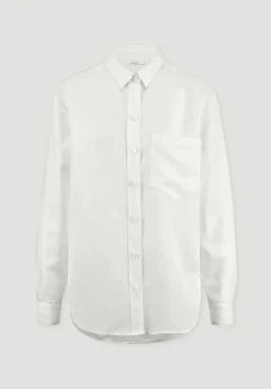 hessnatur Bluse Relaxed aus weichem TENCEL™ Lyocell mit Leinen von naturweiss New