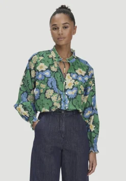hessnatur Bluse Relaxed LIV LEE aus reiner Bio-Baumwolle von seegrün Outlet