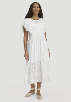 hessnatur Bohemian Jersey Kleid Midi Relaxed aus reiner Bio-Baumwolle von naturweiss New