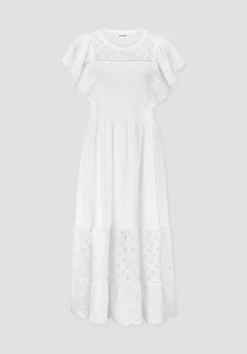 hessnatur Bohemian Jersey Kleid Midi Relaxed aus reiner Bio-Baumwolle von naturweiss New