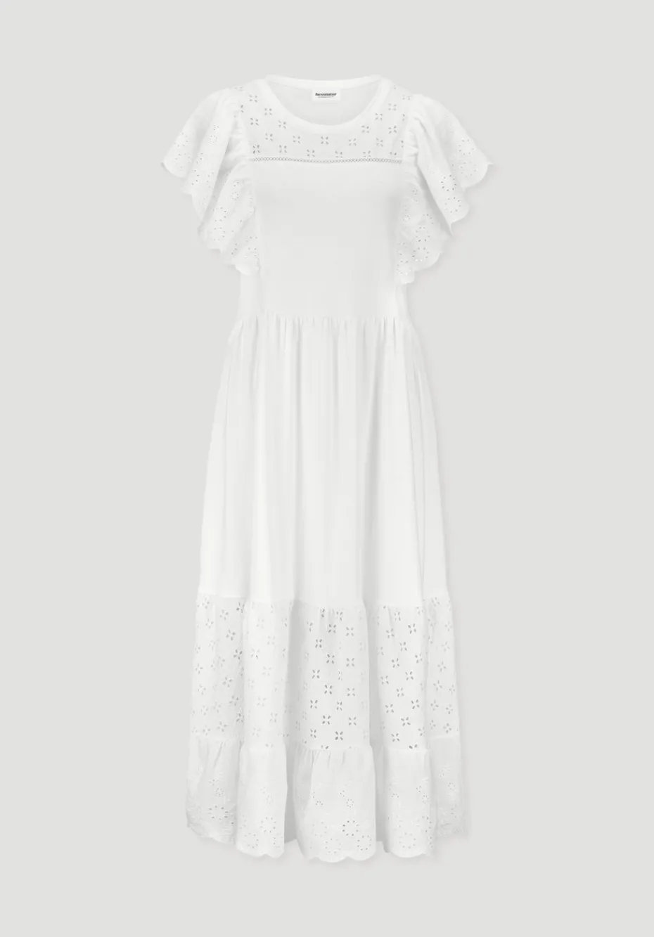 hessnatur Bohemian Jersey Kleid Midi Relaxed aus reiner Bio-Baumwolle von naturweiss New