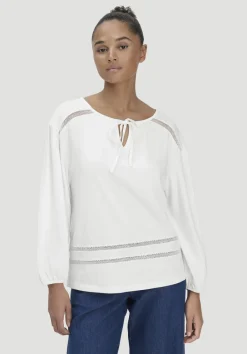 hessnatur Bohemian Lace Longsleeve Oversize aus reiner Bio-Baumwolle von naturweiss Discount
