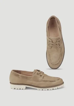 hessnatur Bootsschuh aus chromfrei gegerbtem Nubuk-Leder von camel New