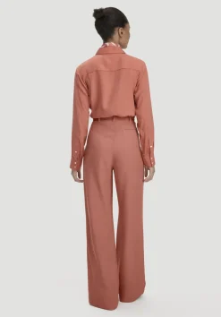 hessnatur Bundfalten Hose Wide Leg aus TENCEL™ Lyocell von pfirsichrot Best