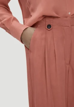 hessnatur Bundfalten Hose Wide Leg aus TENCEL™ Lyocell von pfirsichrot Best