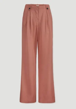 hessnatur Bundfalten Hose Wide Leg aus TENCEL™ Lyocell von pfirsichrot Best