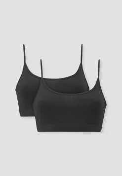 hessnatur Bustier im 2er-Pack PURE COTTON aus reiner Bio-Baumwolle von schwarz Sale