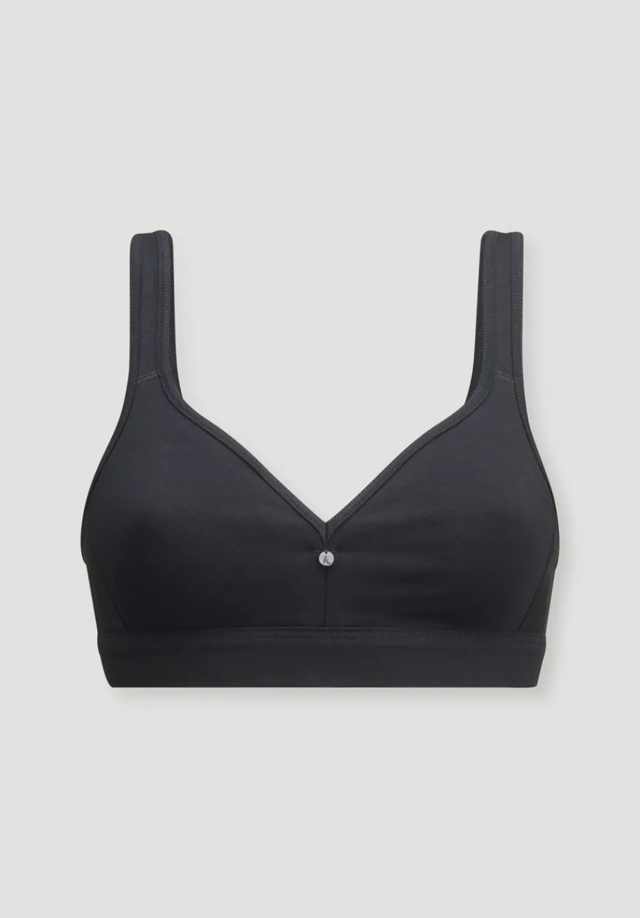 hessnatur Comfort BH bügellos COTTON FEEL aus Bio-Baumwolle von schwarz Clearance