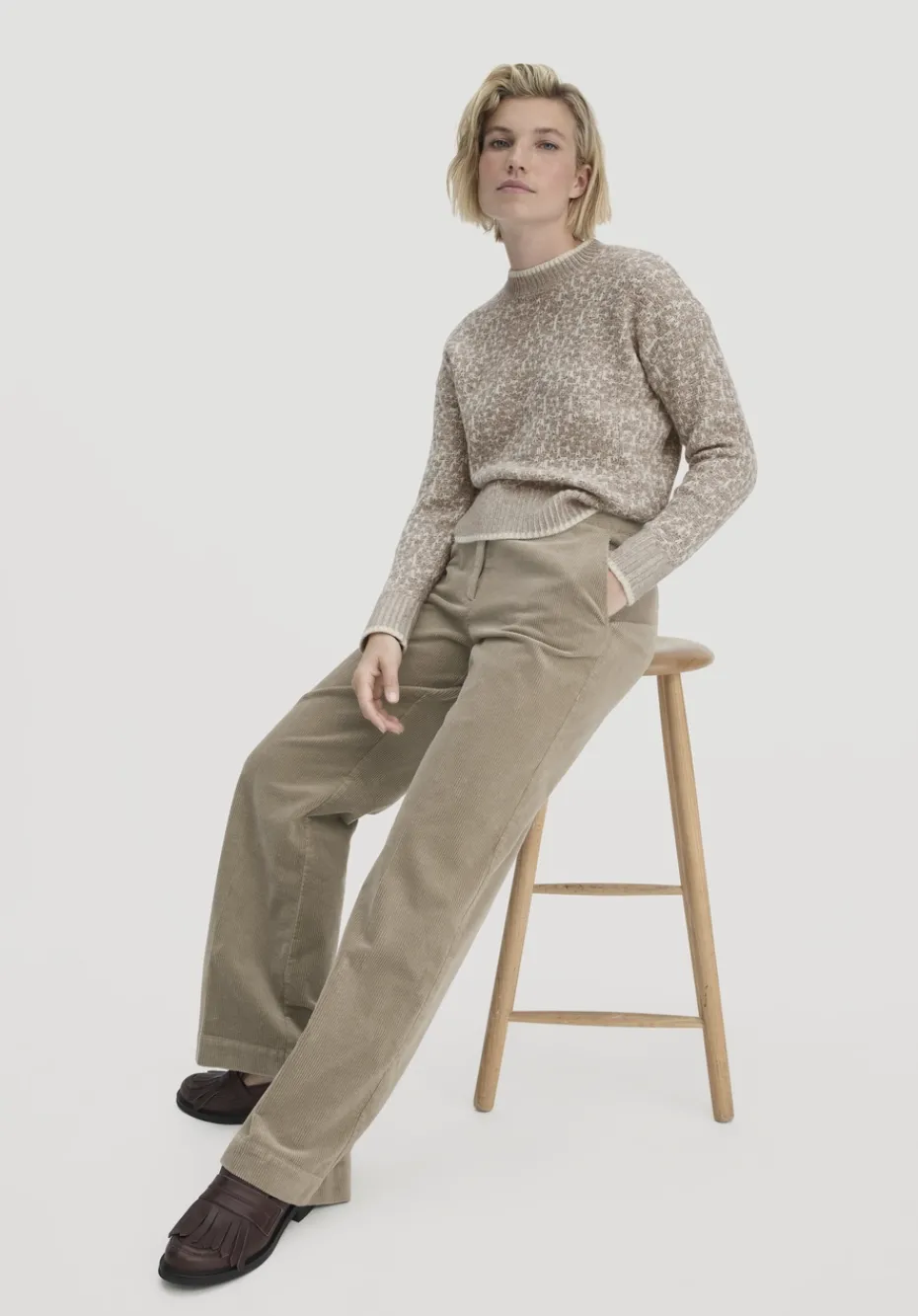 hessnatur Cordhose Wide Leg Relaxed aus Bio-Baumwolle von beige New