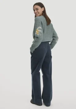 hessnatur Cordhose Wide Leg Relaxed aus Bio-Baumwolle von dunkles petrol Online