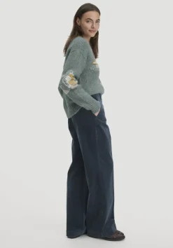 hessnatur Cordhose Wide Leg Relaxed aus Bio-Baumwolle von dunkles petrol Online
