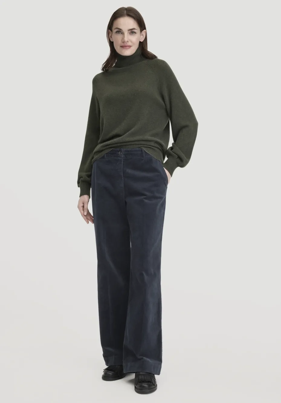 hessnatur Cordhose Wide Leg Relaxed aus Bio-Baumwolle von marine Online