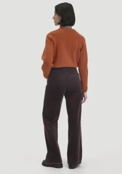 hessnatur Cordhose Wide Leg Relaxed aus Bio-Baumwolle von schwarzbeere Hot