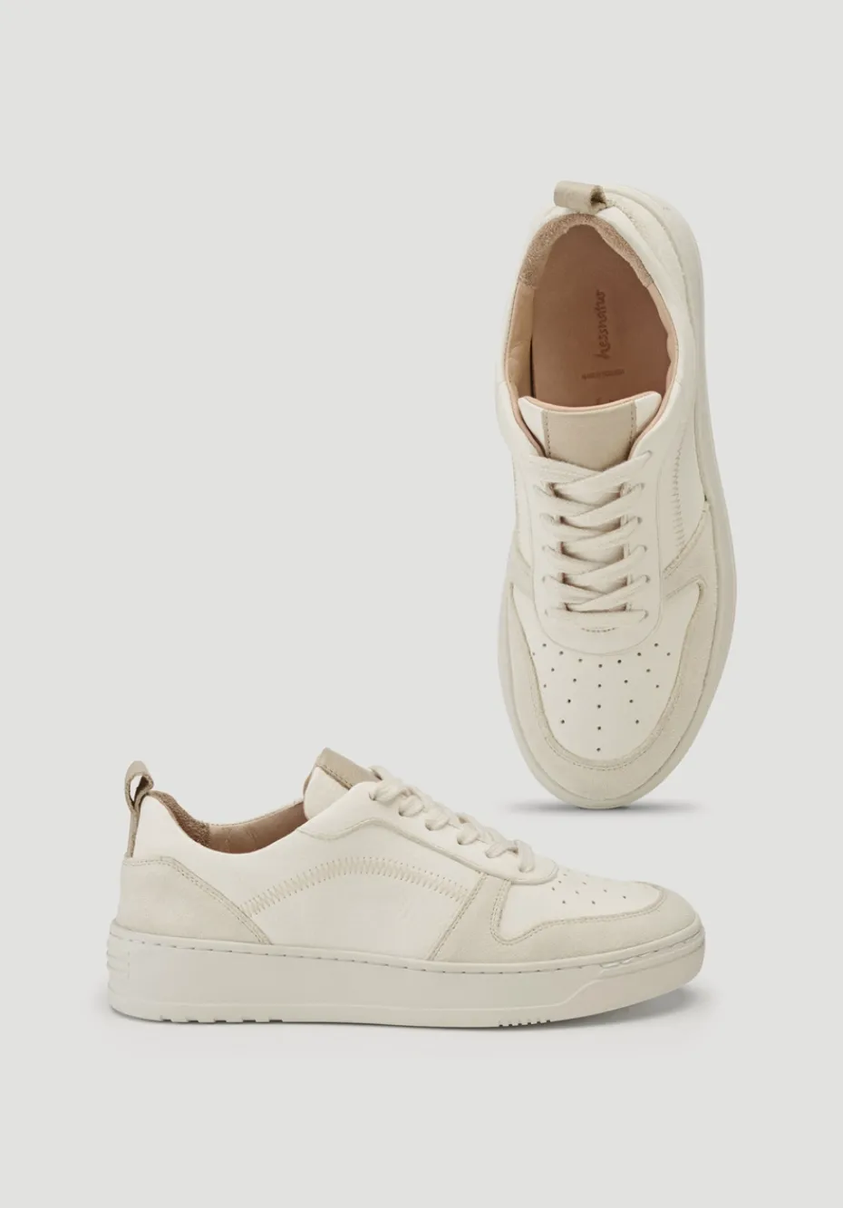 hessnatur Court Sneaker aus Nappaleder von naturweiss New