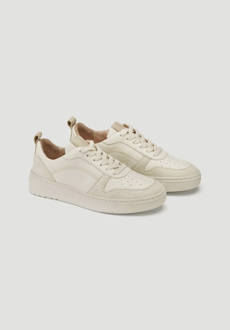hessnatur Court Sneaker aus Nappaleder von naturweiss New