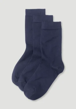 hessnatur Damen Socke im 3er-Pack aus Bio-Baumwolle von marine Discount