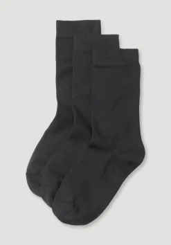 hessnatur Damen Socke im 3er-Pack aus Bio-Baumwolle von schwarz Clearance