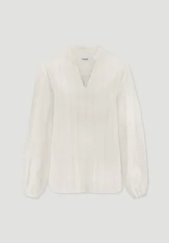 hessnatur Embroidery Bluse Relaxed aus Bio-Baumwolle mit Leinen von naturweiss New