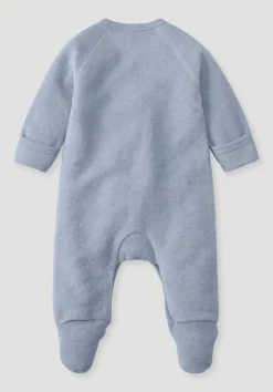 hessnatur Erstlingsausstattung Wollfrottee aus reiner Bio-Merinowolle von helles jeansblau Hot