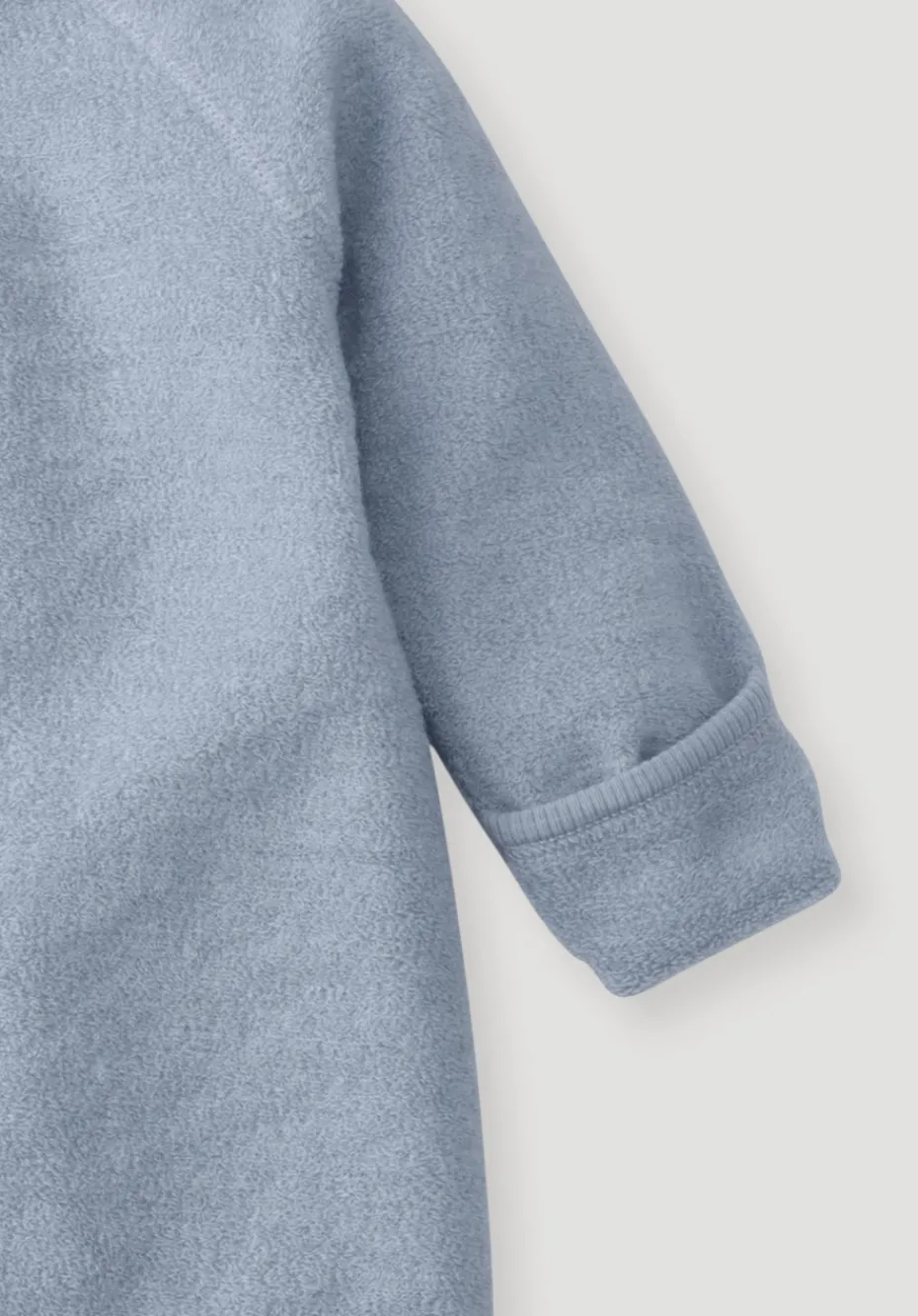 hessnatur Erstlingsausstattung Wollfrottee aus reiner Bio-Merinowolle von helles jeansblau Hot