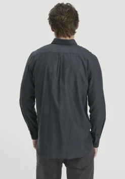 hessnatur Flanell Hemd Regular aus Bio-Baumwolle mit TENCEL™ Lyocell von anthrazit New